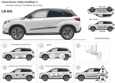 Seitenschutzleisten schwarz für Suzuki Vitara Typ LY ab Facelift Baujahr 11.2018- LB002 h