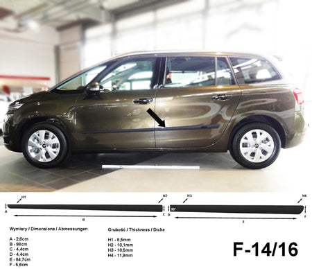 Seitenschutzleisten schwarz für Citroen C4 Grand Picasso II ab 09.2013- F14/16 a