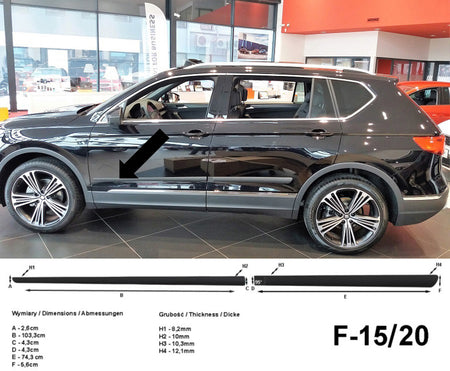 Seitenschutzleisten schwarz für Seat Tarraco SUV ab Baujahr 09.2018- F15/20 a