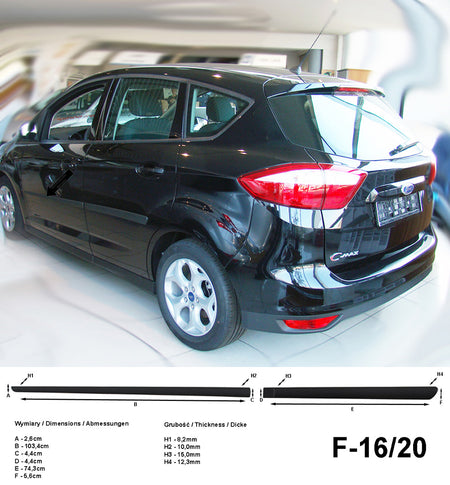 Seitenschutzleisten schwarz für Ford C-Max II Kombi ab Baujahr 12.2010- F16/20 a