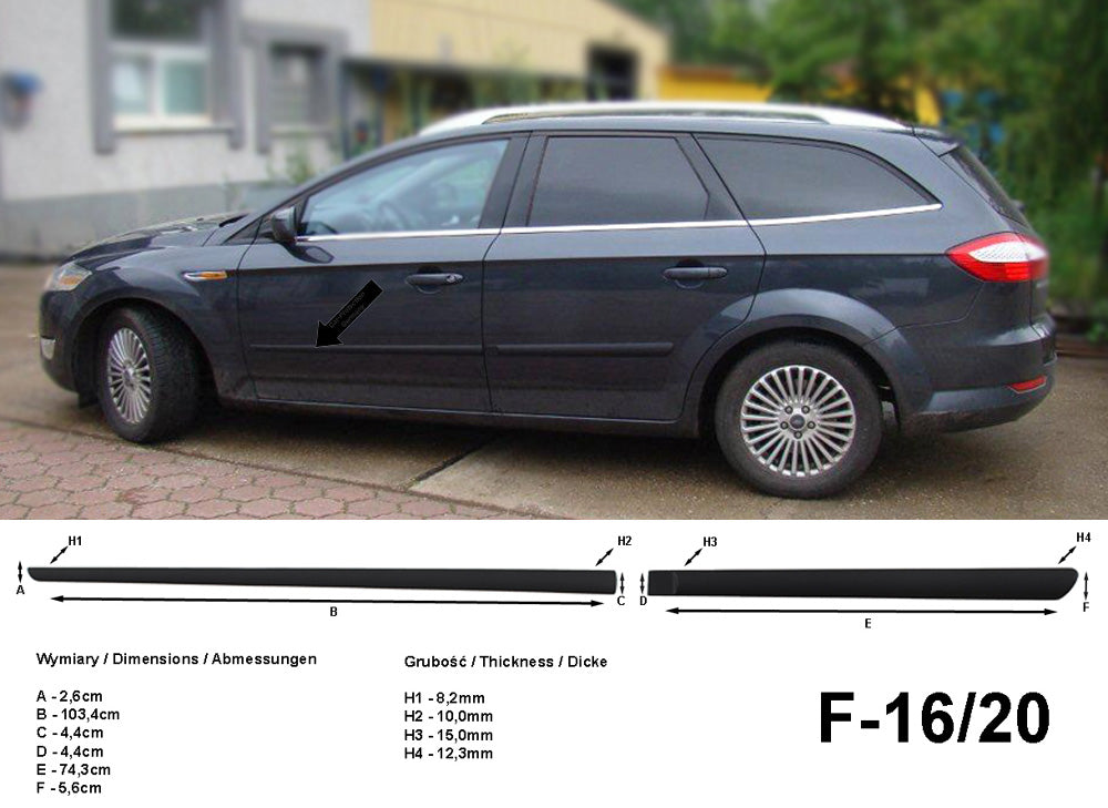 Seitenschutzleisten schwarz für Ford Mondeo IV Baujahre 2007-2014 F16/20 a