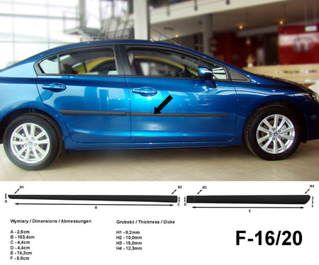 Seitenschutzleisten schwarz für Honda Civic IX 4-Türer Stufenheck 2012- F16/20 a