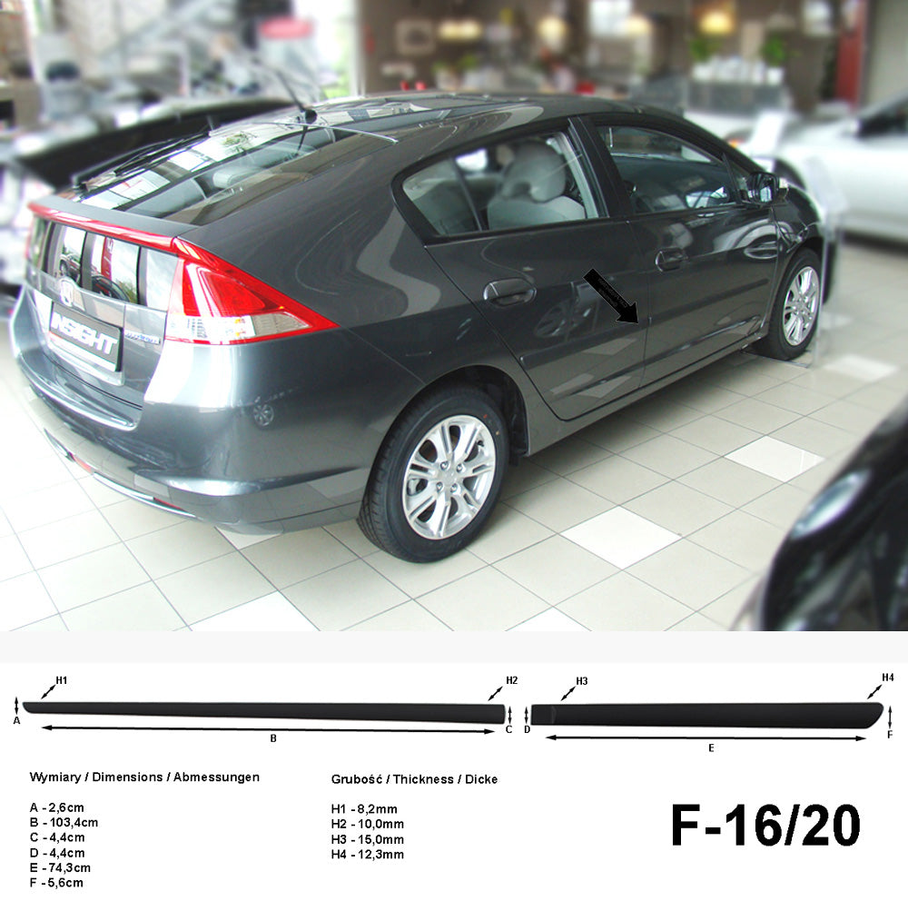 Seitenschutzleisten schwarz für Honda Insight Schrägheck facelift 2011- F16/20 a