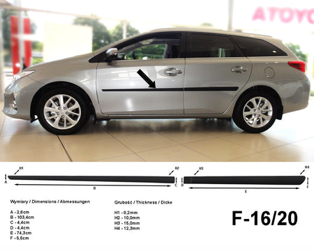 Seitenschutzleisten schwarz für Toyota Auris Touring Sports Kombi 2013-15 F16/20 a