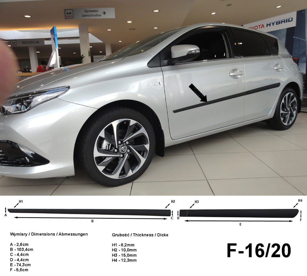Seitenschutzleisten schwarz für Toyota Auris 5-Türer ab facelift 06.2015- F16/20 a
