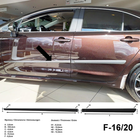 Seitenschutzleisten schwarz für Toyota Corolla Limousine Typ E210 ab Baujahr 11.2018- F16/20 a