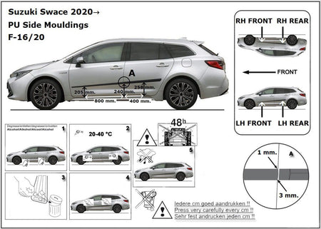 Seitenschutzleisten schwarz für Suzuki Swace ab Baujahr 11.2020- F16/20 d