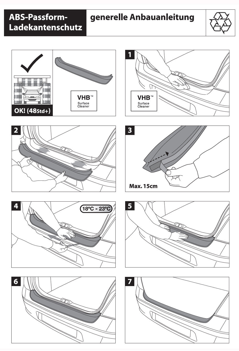 Einbauanleitung für RGM Passform Ladekantenschutz