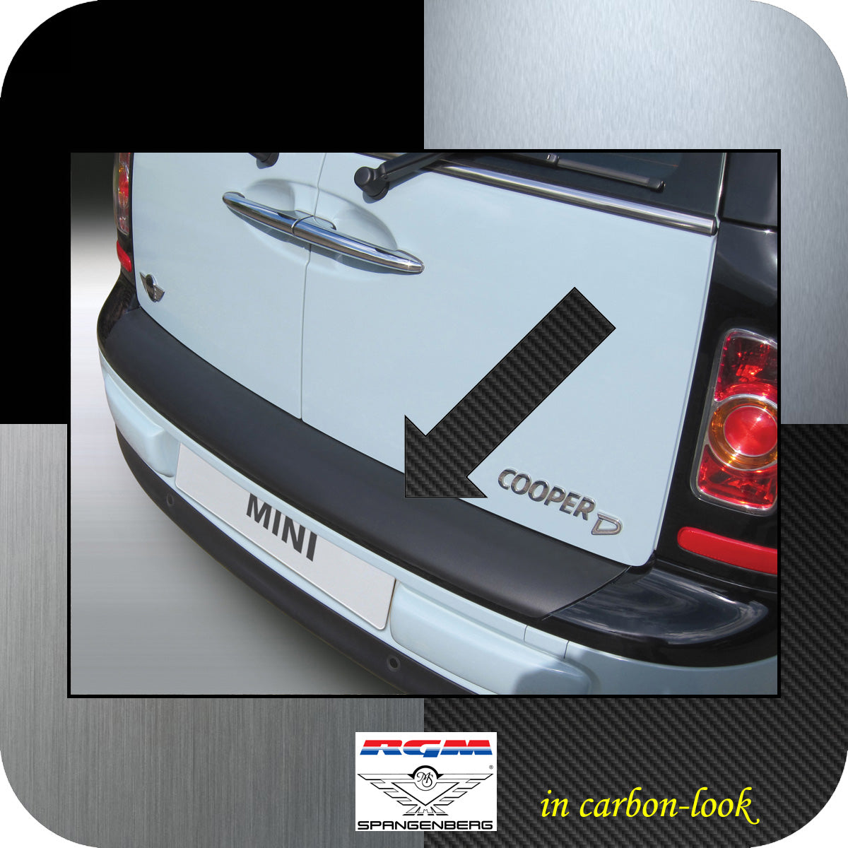 Ladekantenschutz Carbon-Look Mini BMW Clubman I R55 Kombi Bj 2007-2015 3509103