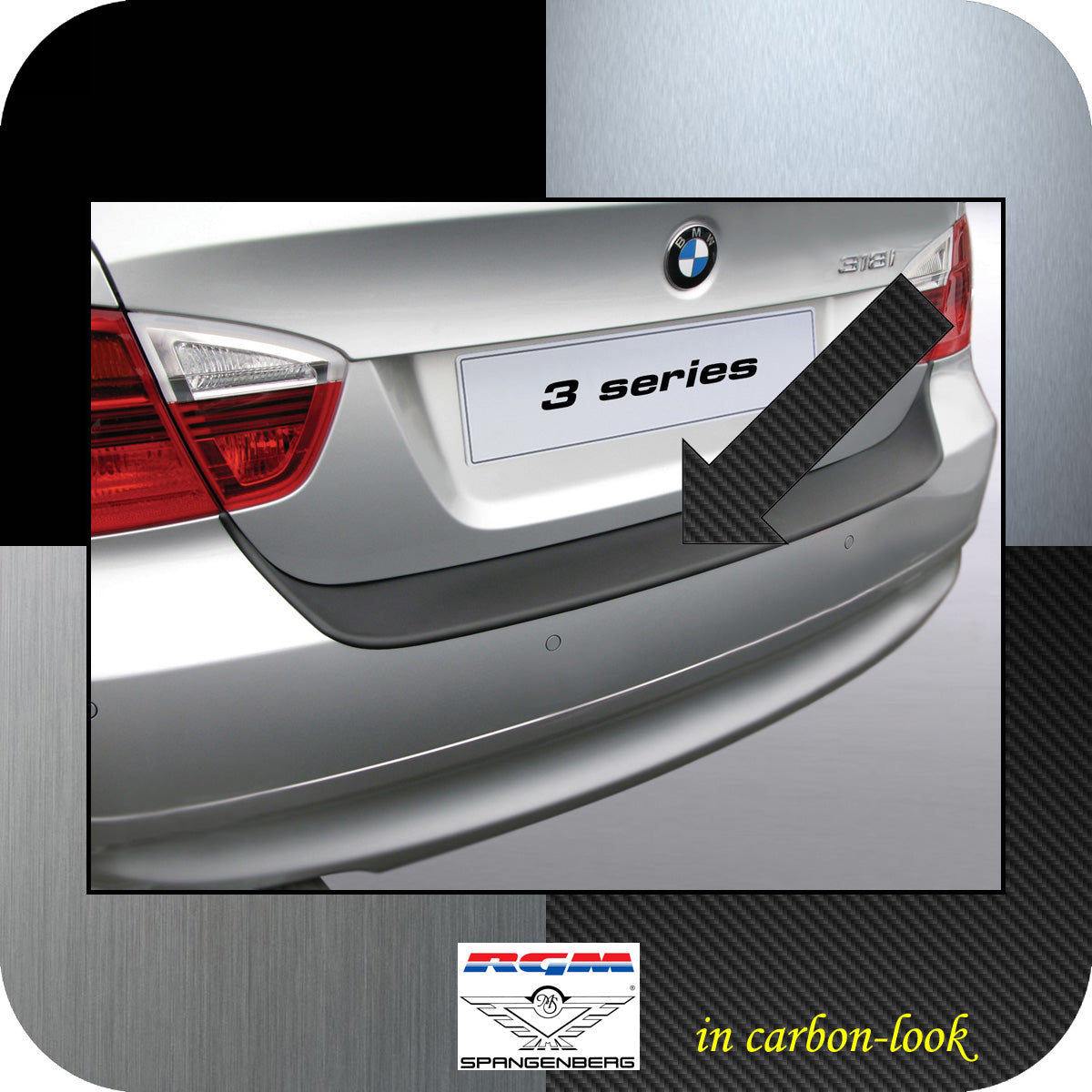 Ladekantenschutz Carbon-Look BMW 3er E90 Limo 4-Türer vor Mopf 2005-08 3509105