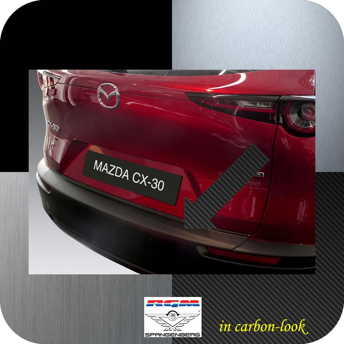 Ladekantenschutz Carbon-Look für Mazda CX-30 SUV ab Baujahr 09.2019- 3509123a