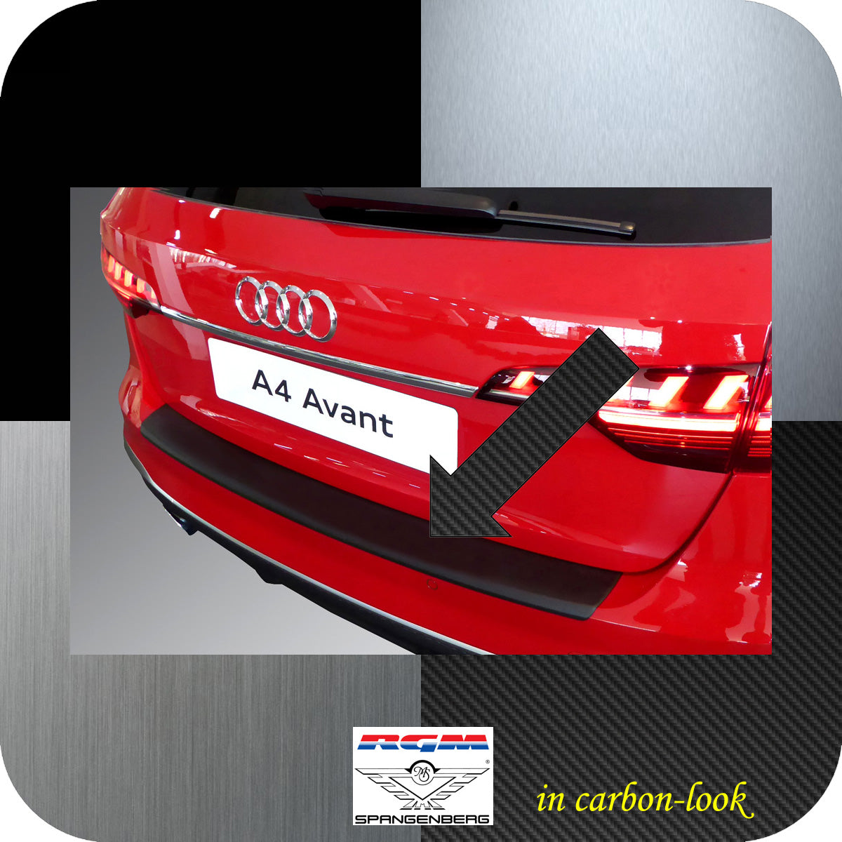 Ladekantenschutz Carbon-Look für Audi A4 Avant B9 S-Line facelift 05.2019- 3509307a