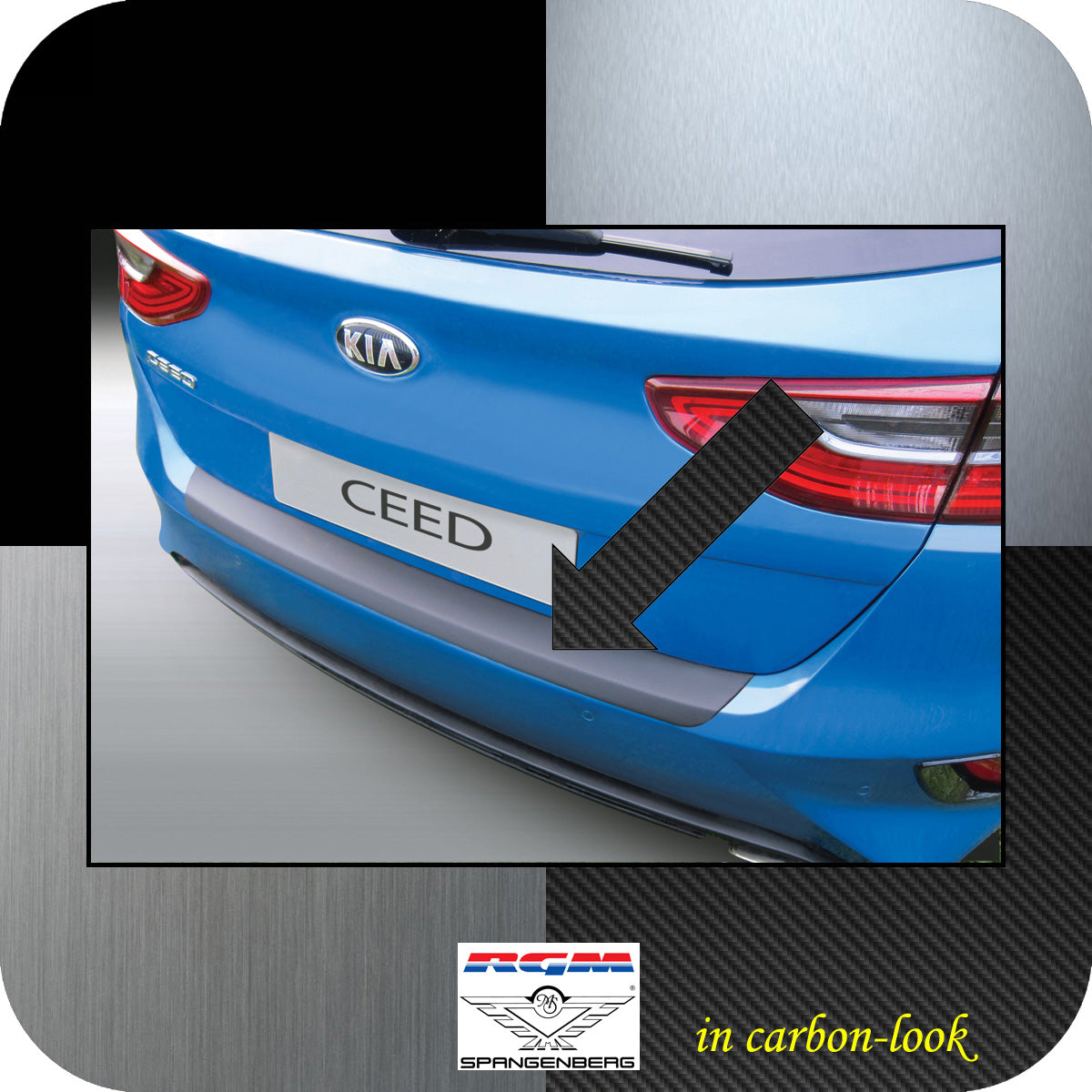 Ladekantenschutz Carbon-Look Kia ceed III Schrägheck 5-Türer ab 3.2018- 3509338
