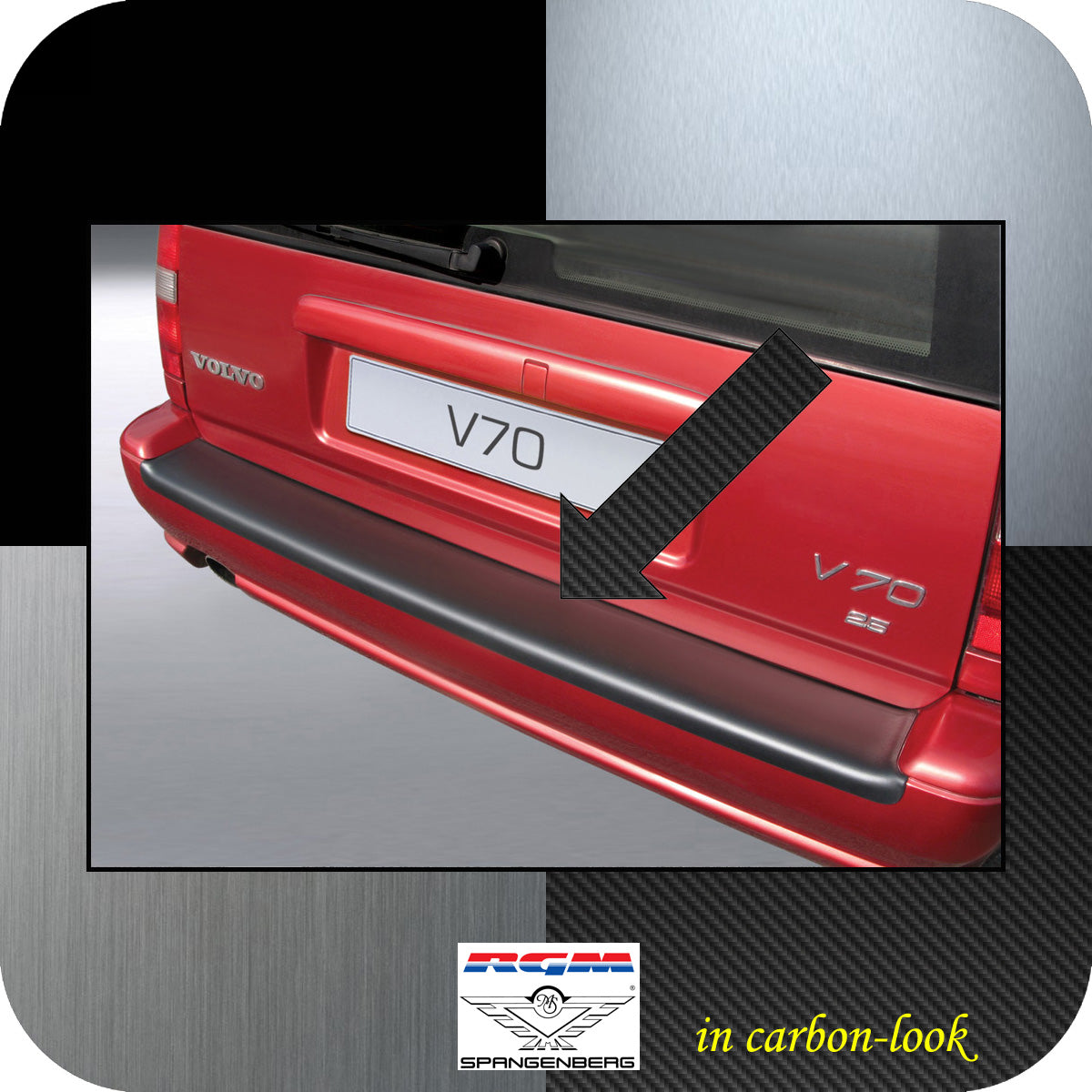 Ladekantenschutz Carbon-Look Volvo V70 I Kombi Lackstoßstange 1996-2000 3509415