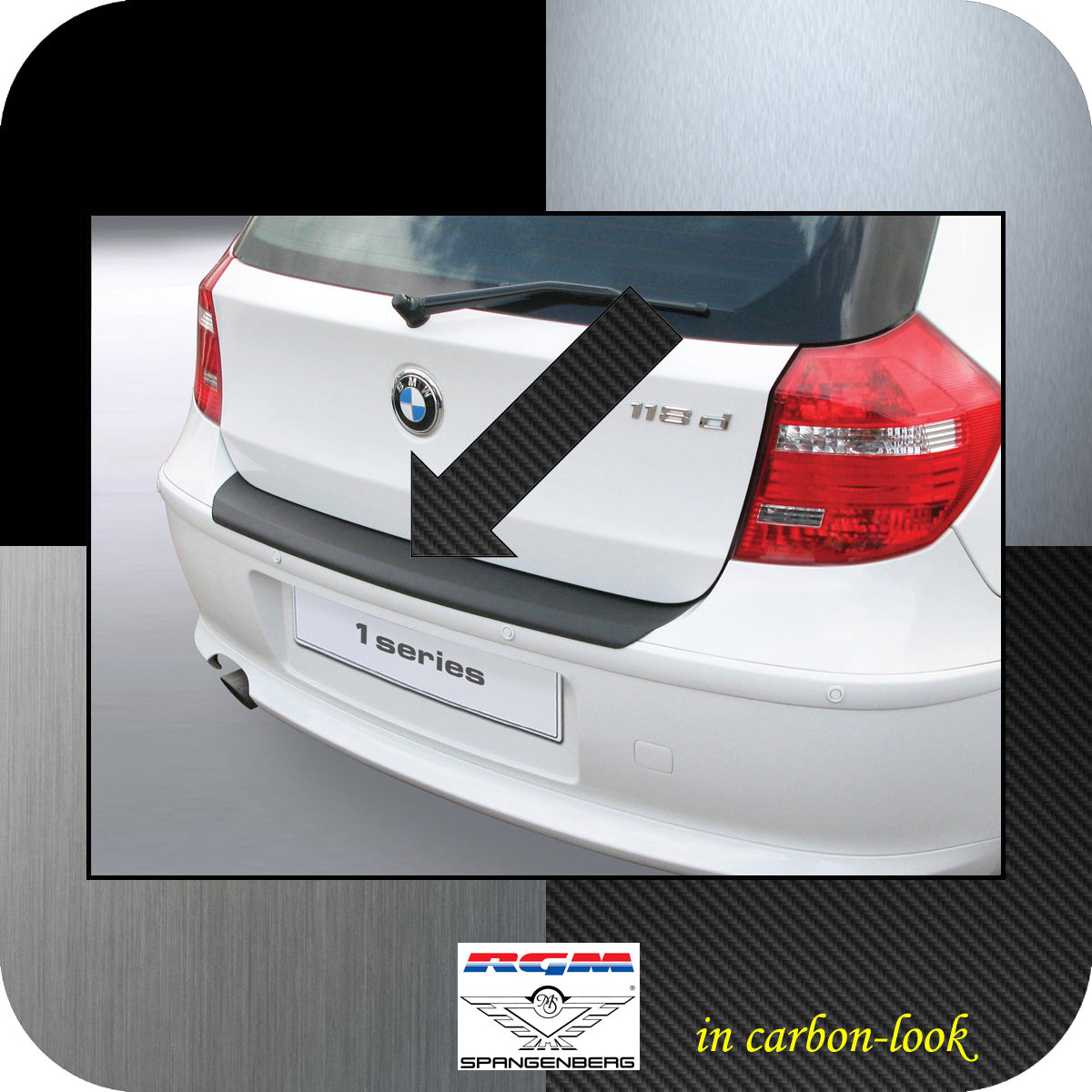 Ladekantenschutz Carbon-Look BMW 1er E81 E87 Schrägheck ab Mopf 2007-12 3509453
