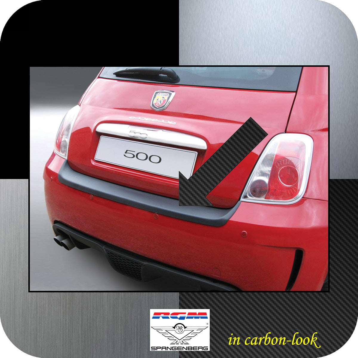 Ladekantenschutz Carbon-Look Fiat 500 Version Abarth bis Baujahr 2016 3509476
