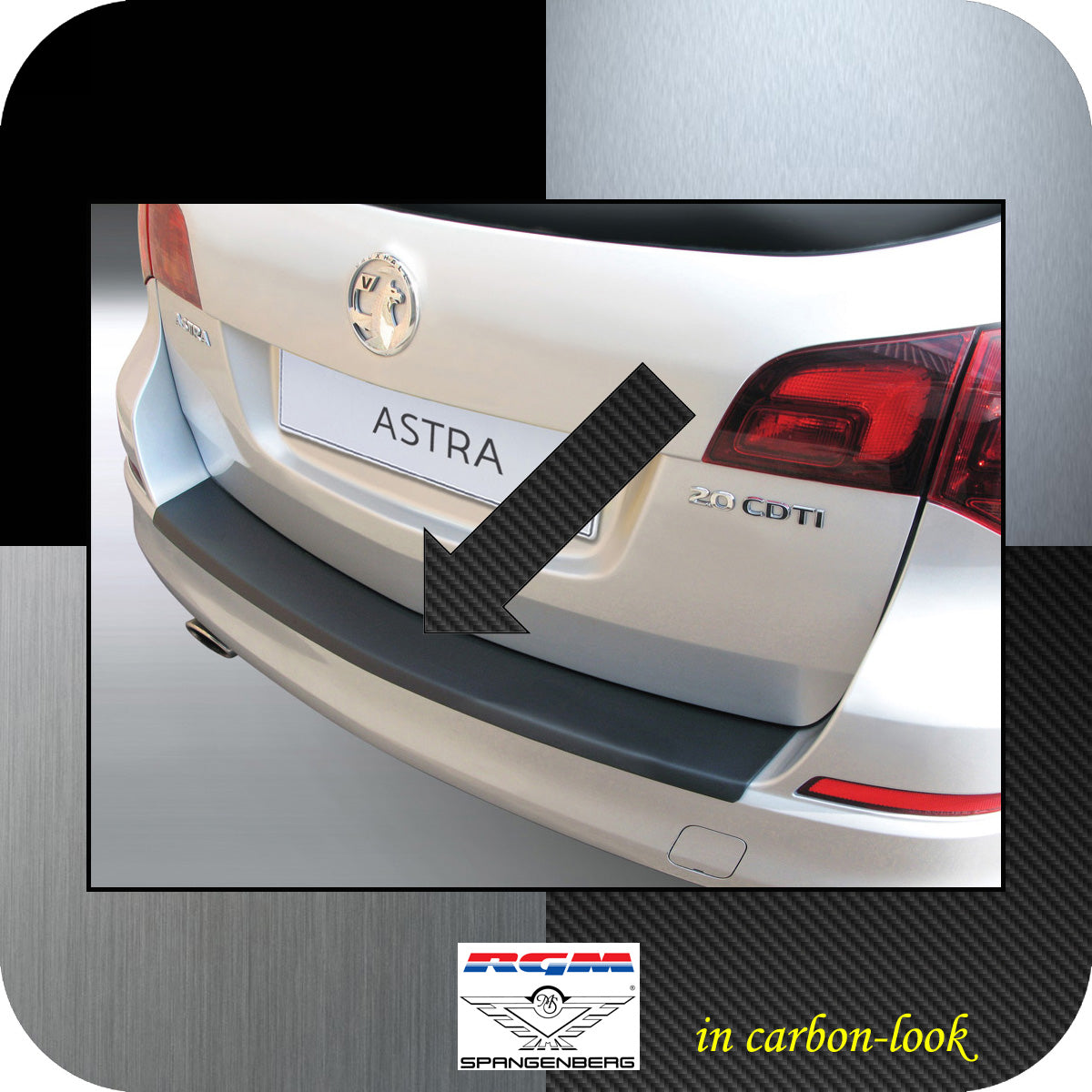 Ladekantenschutz Carbon-Look Opel Astra J Sports Tourer vor Mopf 2010-12 3509498