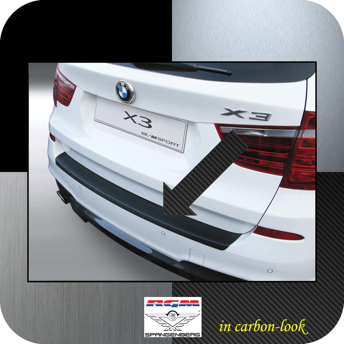 Ladekantenschutz Carbon-Look BMW X3 F25 SUV vor Mopf ´10-14 auch M-Style 3509548