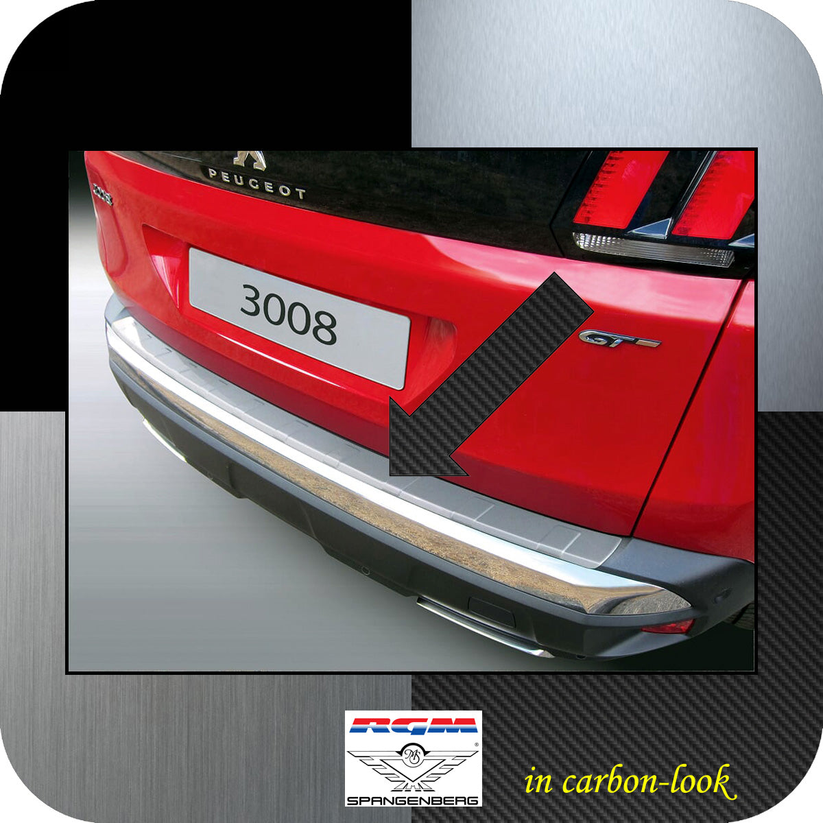 Ladekantenschutz Carbon-Look Peugeot 3008 SUV 2. Generation ab 10.2016- 3509638