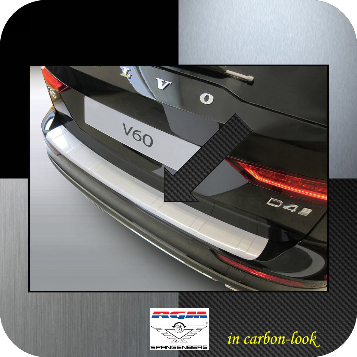 Ladekantenschutz Carbon-Look Volvo V60 II Kombi 2.Generation ab 02.2018- 3509639
