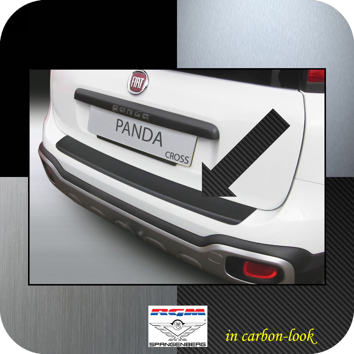 Ladekantenschutz Carbon-Look Fiat Panda S-Cross ab Baujahr 03.2012- 3509655