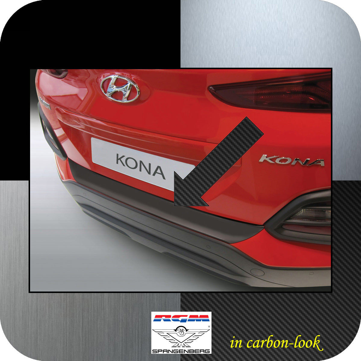 Ladekantenschutz Carbon-Look Hyundai Kona SUV vor facelift 7.2017-9.2020 3509694