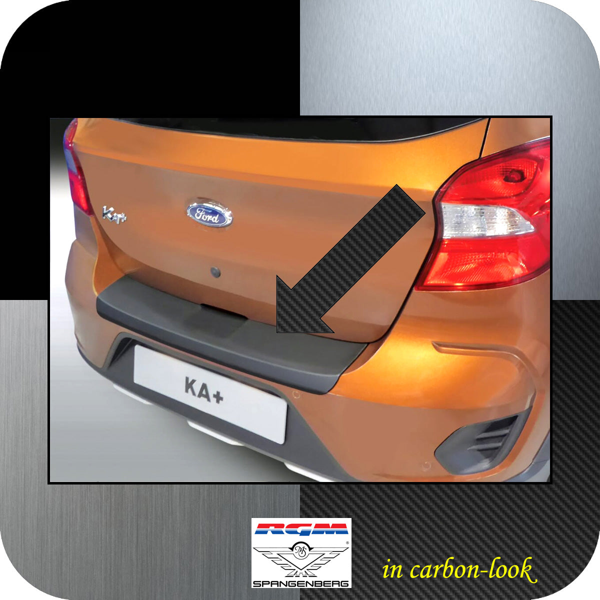 Ladekantenschutz Carbon-Look für Ford KA + Active Schrägheck ab 03.2018- 3509763