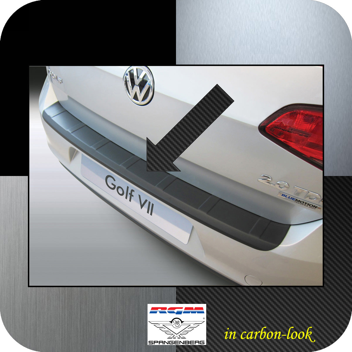 Ladekantenschutz Carbon-Look VW Golf VII Schrägheck ab Baujahr 2012- 3509776