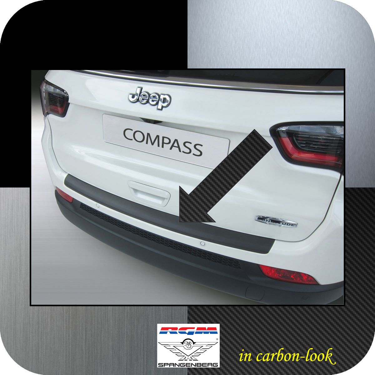 Ladekantenschutz Carbon-Look Jeep Compass SUV Typ MX 2. Gen. ab 12.2016- 3509797