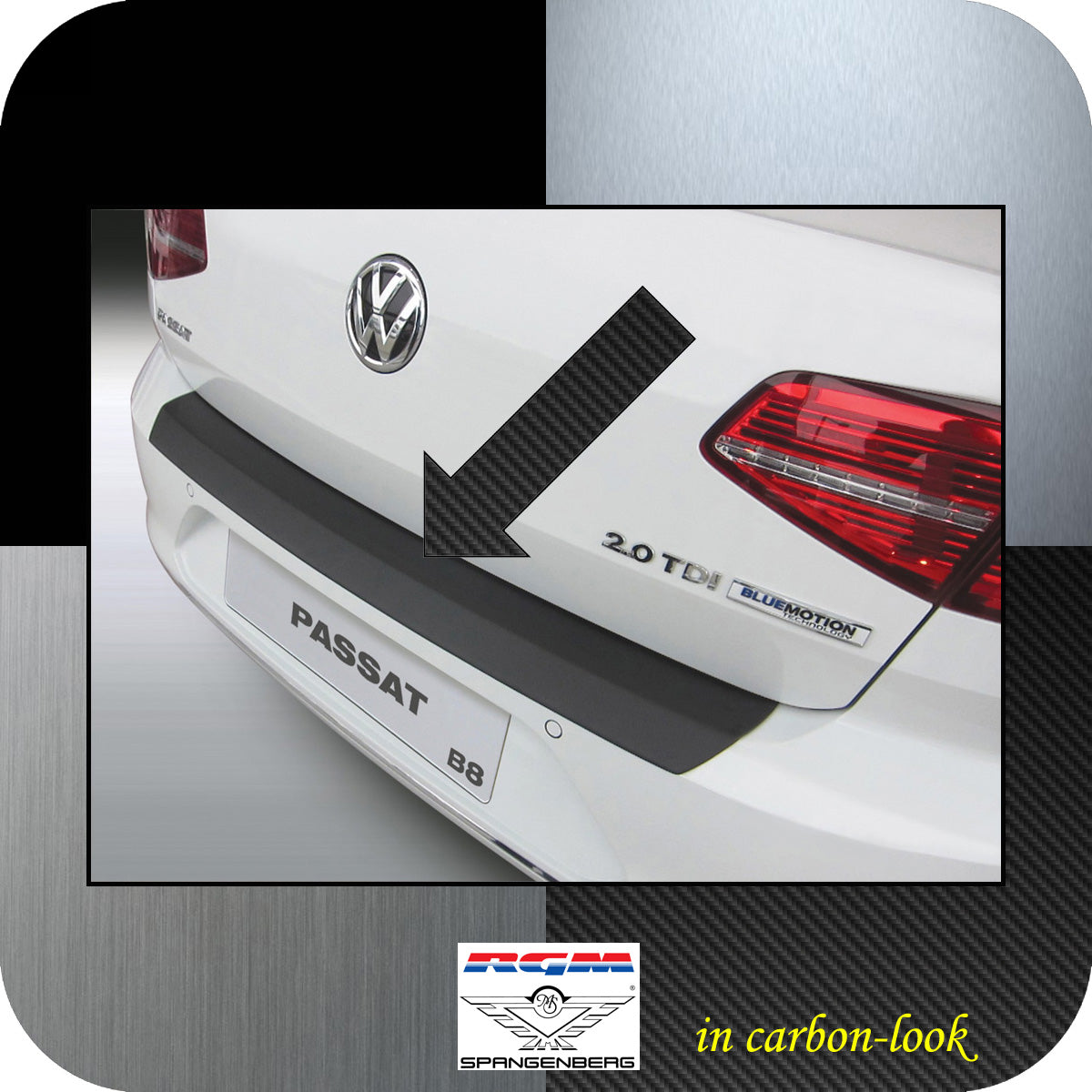 Ladekantenschutz Carbon-Look VW Passat B8 Limousine 4-Türer ab 2014- 3509819