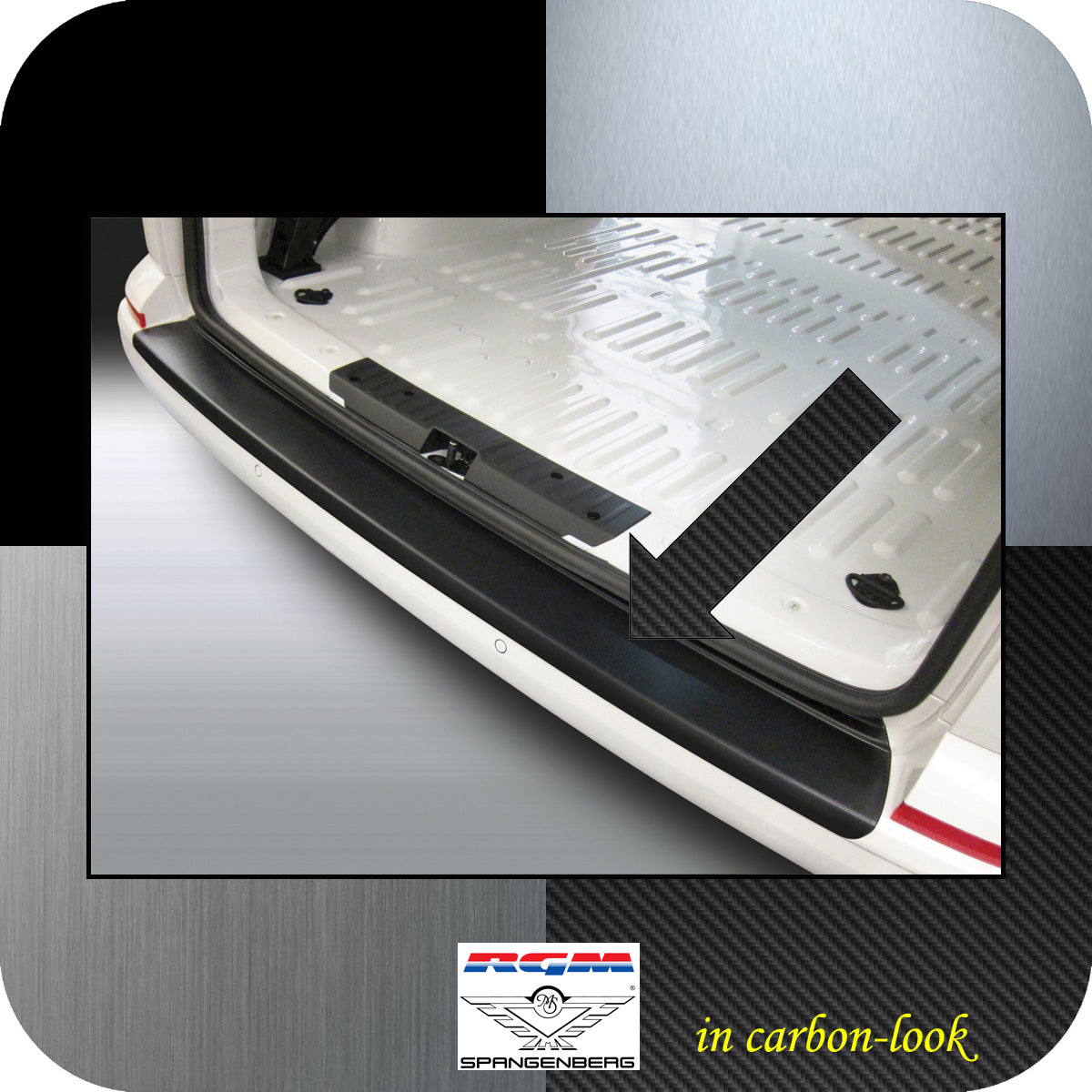 Ladekantenschutz Carbon-Look VW T6 & T6.1 mit Heckklappe ab 2015- glatt 3509850