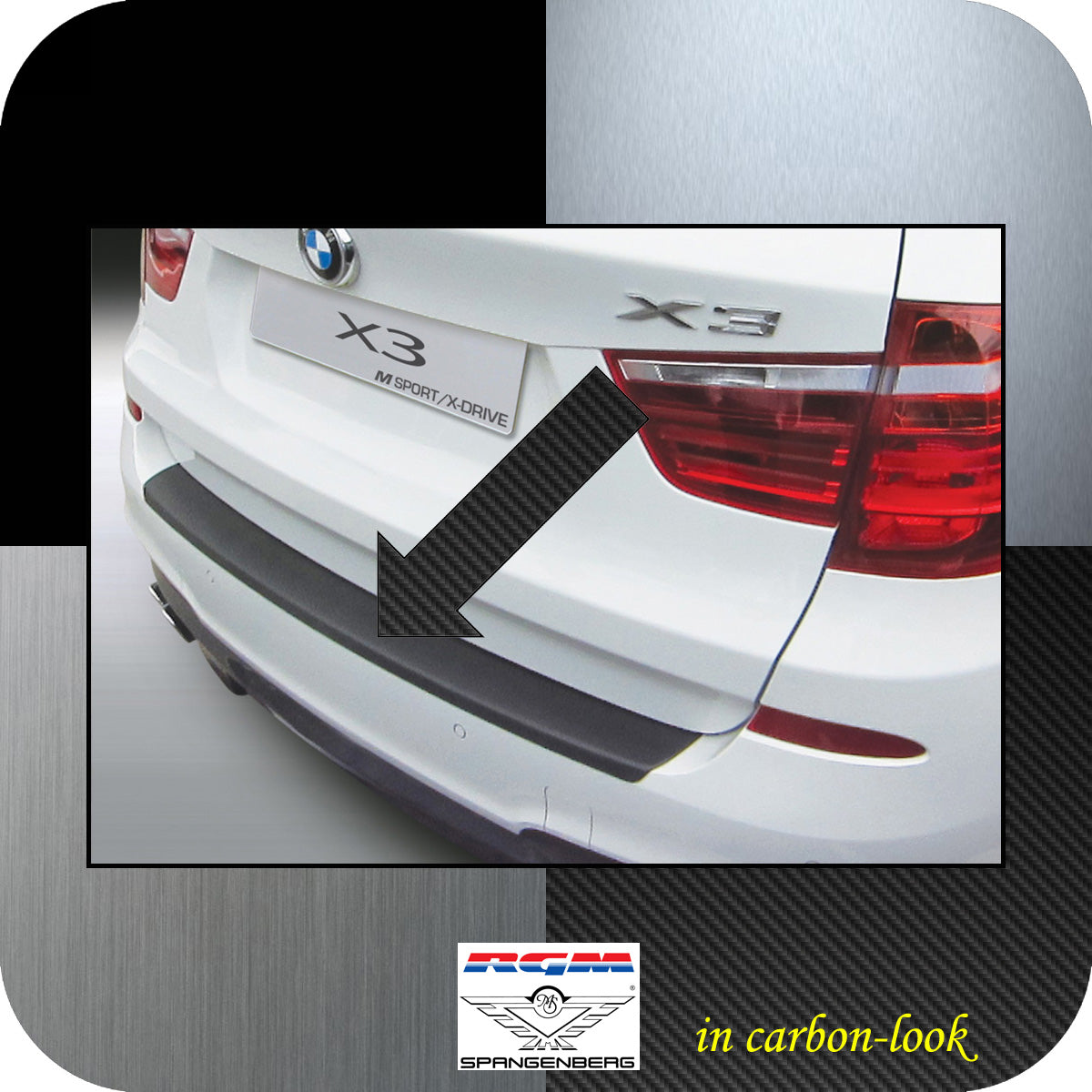 Ladekantenschutz Carbon-Look BMW X3 F25 SUV M-Style ab facelift 2014- 3509856