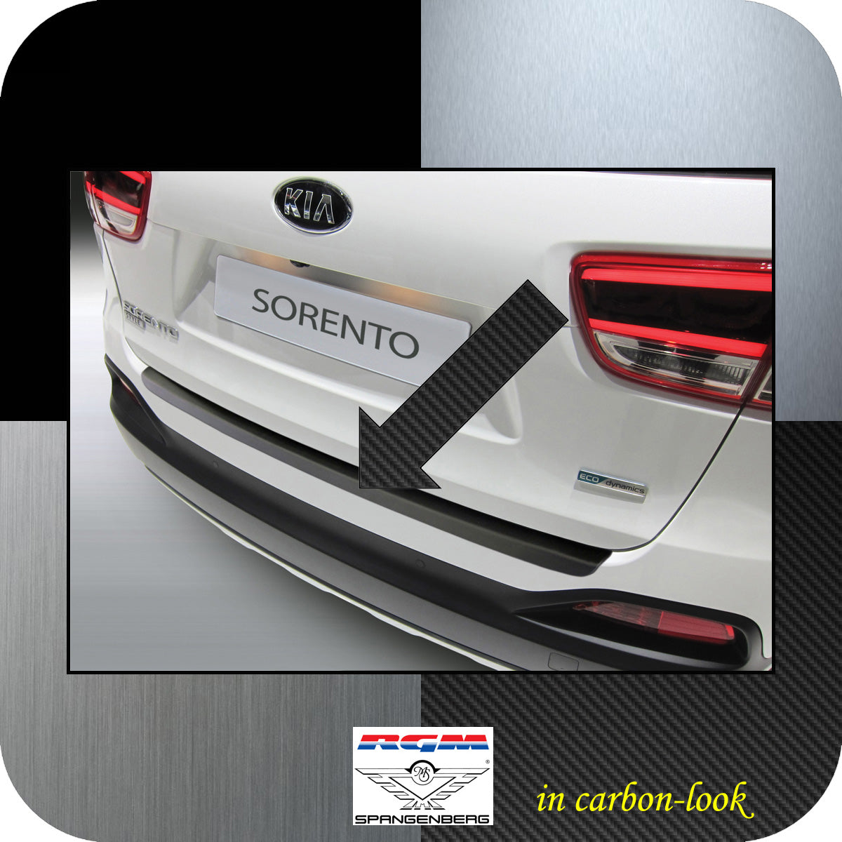 Ladekantenschutz Carbon-Look Kia Sorento III SUV vor facelift 2015-17 3509880