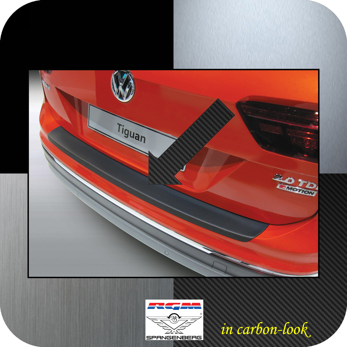 Ladekantenschutz Carbon-Look VW Tiguan II SUV Kombi 5-Türer ab Bj 2016- 3509900