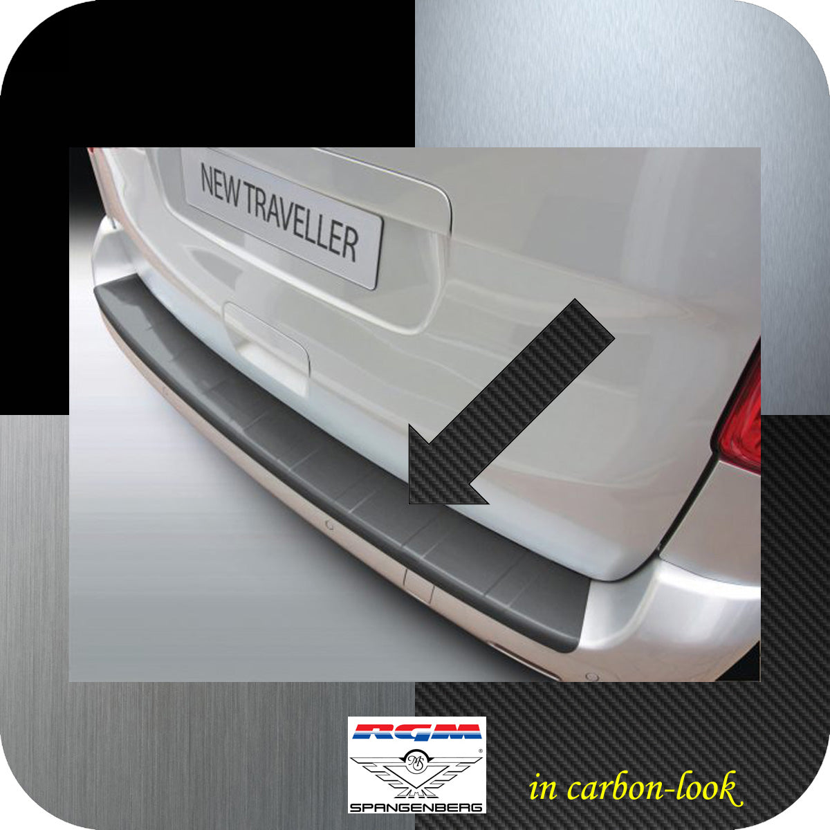 Ladekantenschutz Carbon-Look passend für Peugeot Traveller ab Bj 3.2016- 3509906a