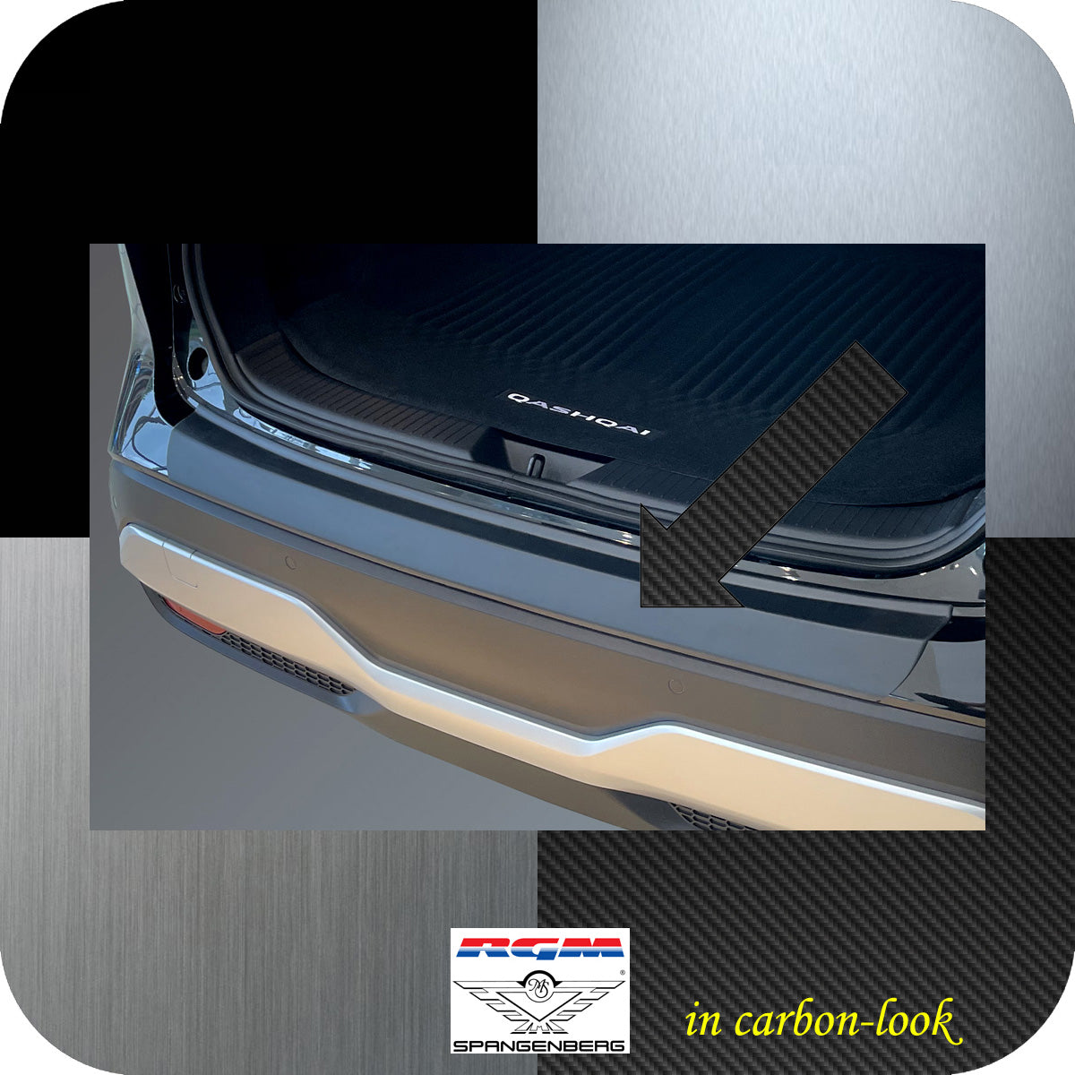 Ladekantenschutz Carbon-Look für Nissan Qashqai 3. Gen. Typ J12 02.2021- 3591362 b