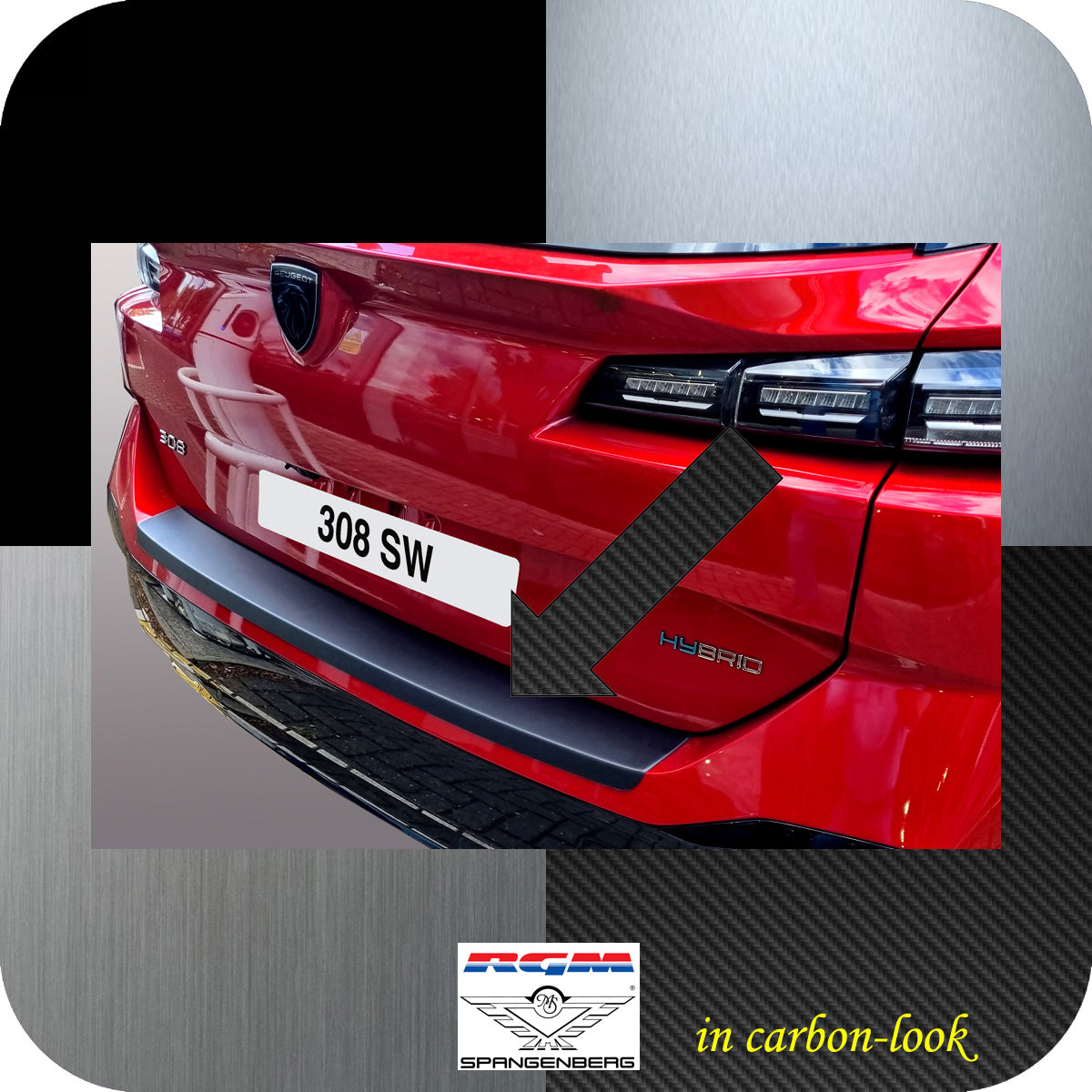 Ladekantenschutz Carbon-Look für Peugeot 308 SW III Kombi ab Bj 07.2021- 3591364 a