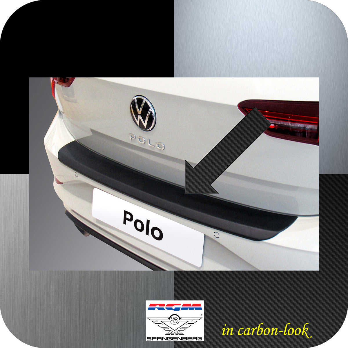 Ladekantenschutz Carbon-Look für VW Polo VI AW 5-Türer facelift 04.2021- 3591368 a