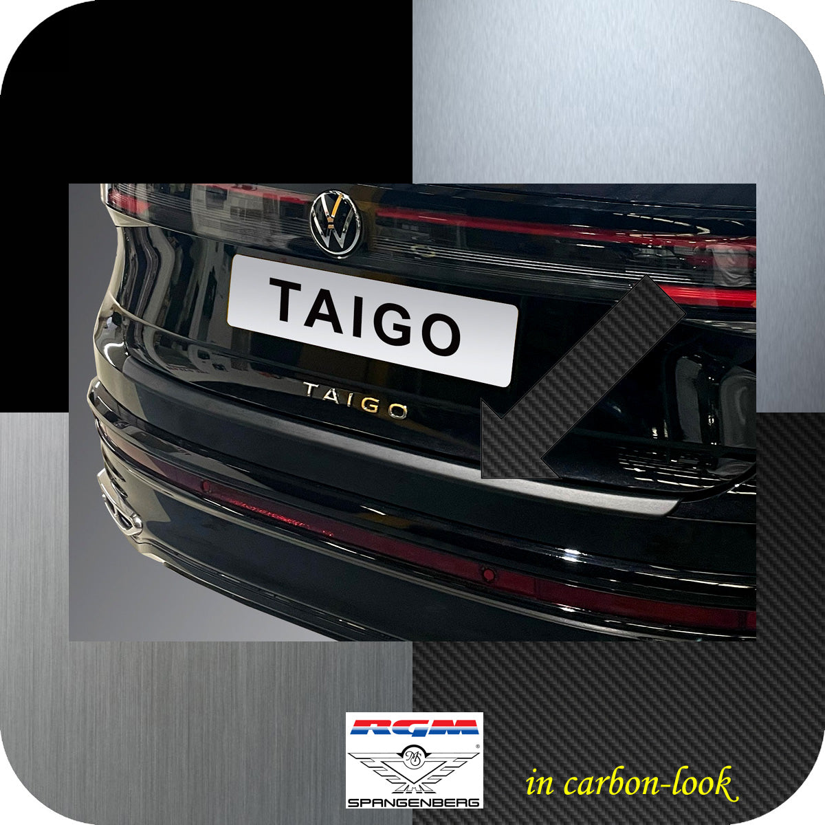 Ladekantenschutz Carbon-Look für VW Taigo SUV ab Baujahr 09.2021- 3591369 a