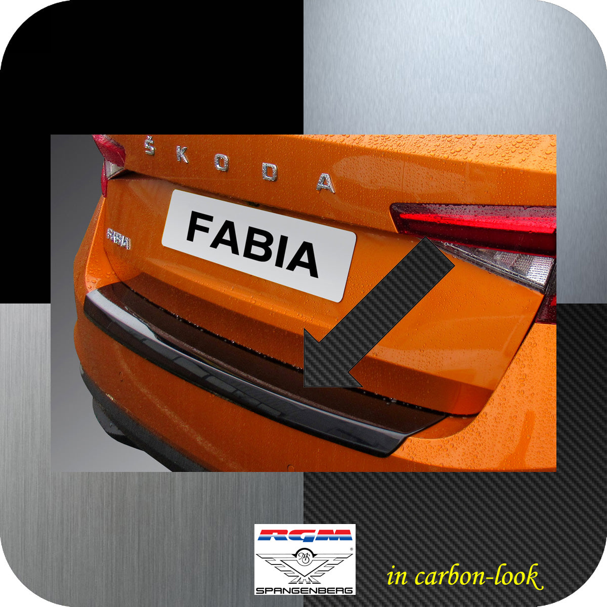 Ladekantenschutz Carbon-Look für Skoda Fabia IV Hatchback 5-Tür 09.2021- 3591370 a