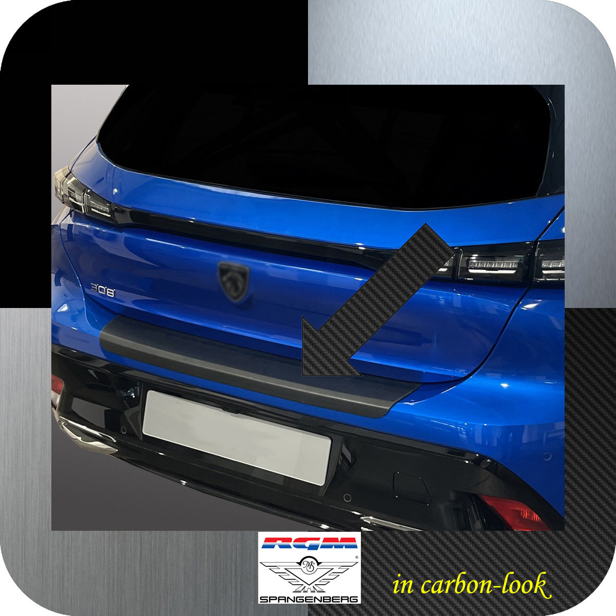 Ladekantenschutz Carbon-Look für Peugeot 308 III Fließheck 5-Türer 2021- 3591377 a