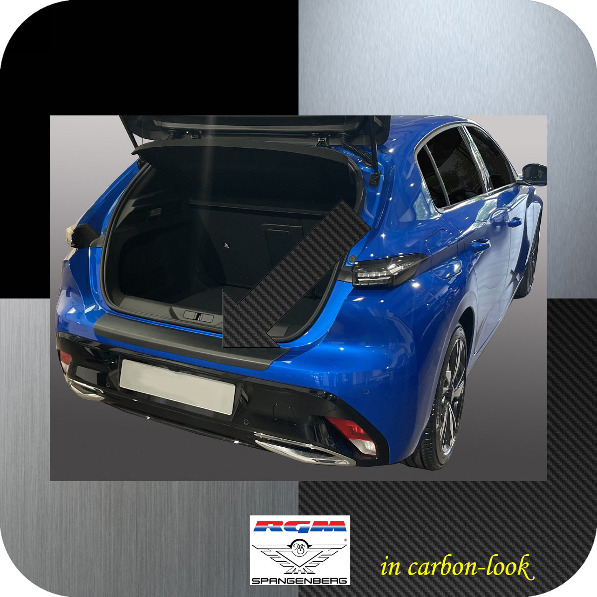 Ladekantenschutz Carbon-Look für Peugeot 308 III Fließheck 5-Türer 2021- 3591377 b