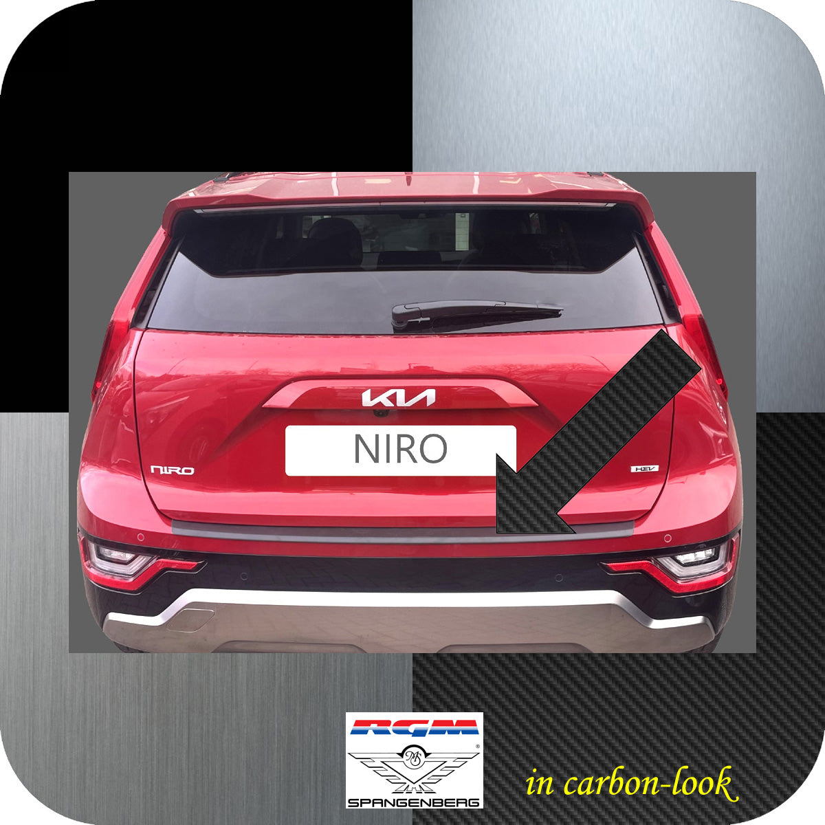Ladekantenschutz Carbon-Look für Kia Niro II Kombi Typ SG2 ab 06.2022- 3591379 c