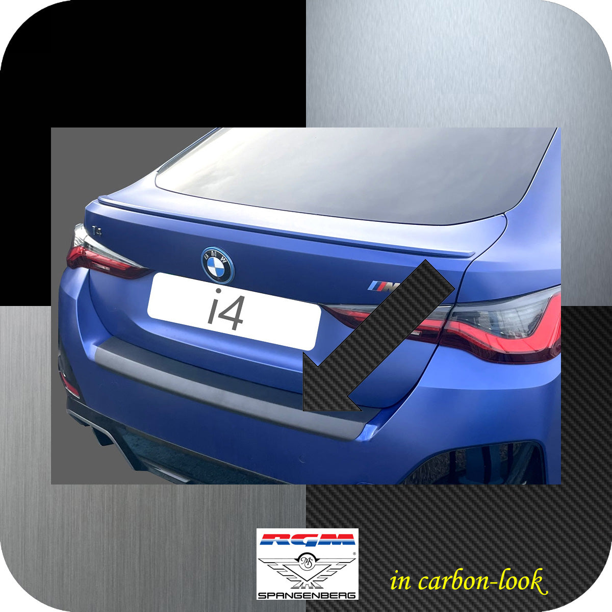 Ladekantenschutz Carbon-Look für BMW i4 M-Style Gran Coupé G26 10.2021- 3591387 a