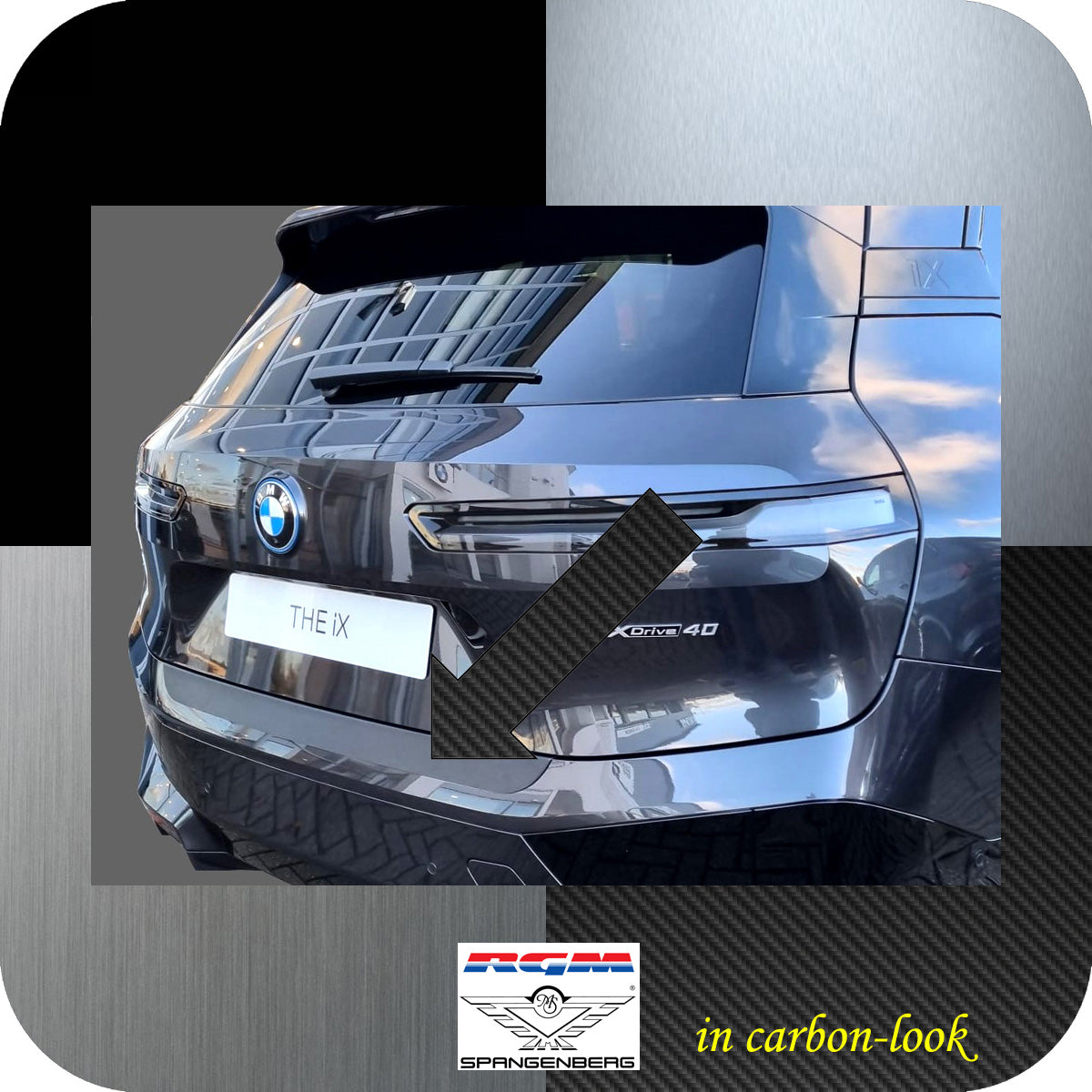 Ladekantenschutz Carbon-Look für BMW iX M-Style SUV Typ i20 ab 07.2021- 3591388 a
