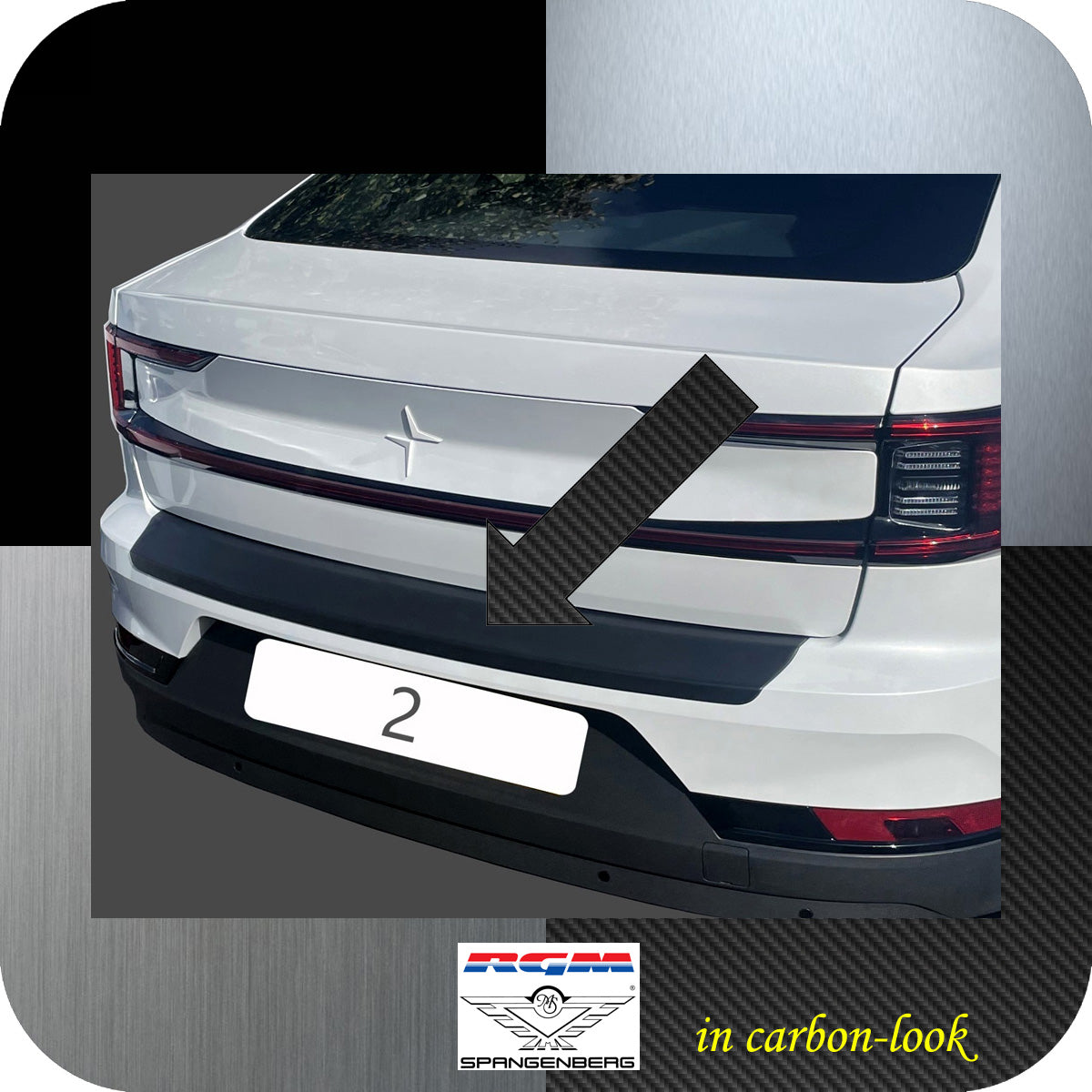 Ladekantenschutz Carbon-Look für Polestar 2 ab Baujahr 2020- 3591390 a