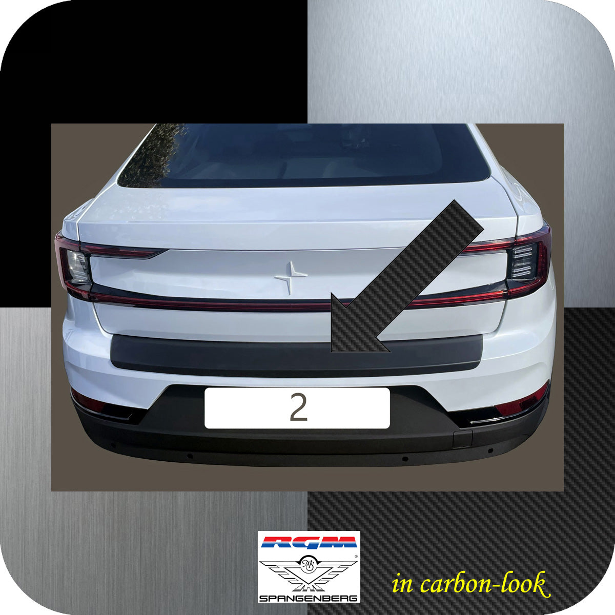 Ladekantenschutz Carbon-Look für Polestar 2 ab Baujahr 2020- 3591390 b