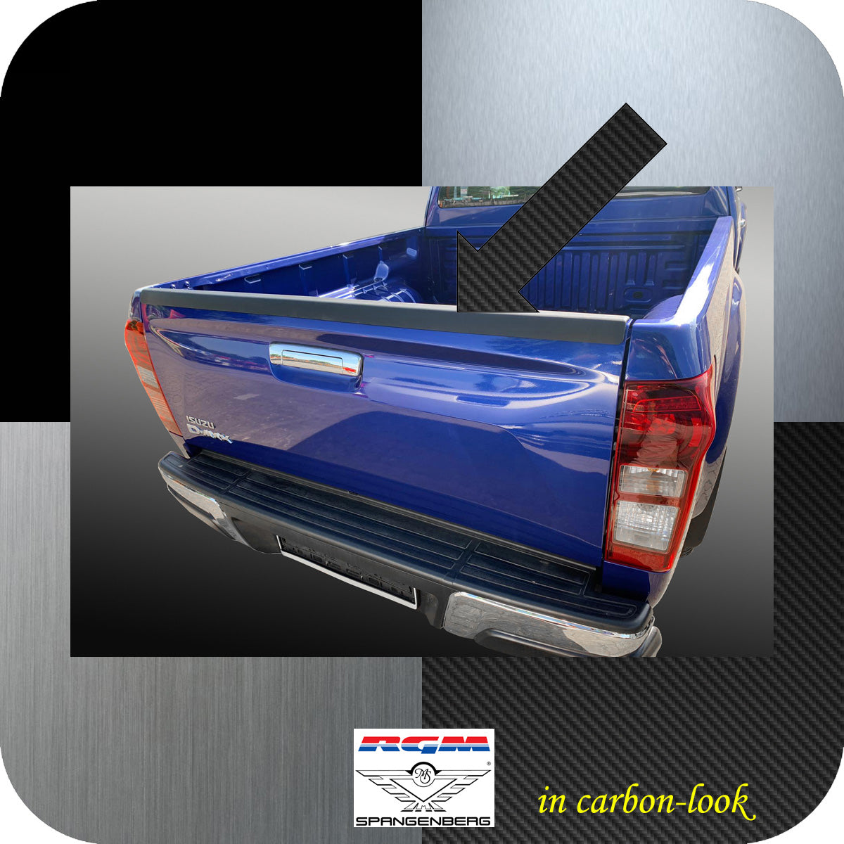 Heckklappen Schutzleiste ABS Carbon-Look Isuzu D Max 2. Gen. ab 06.2012- 3510110 a