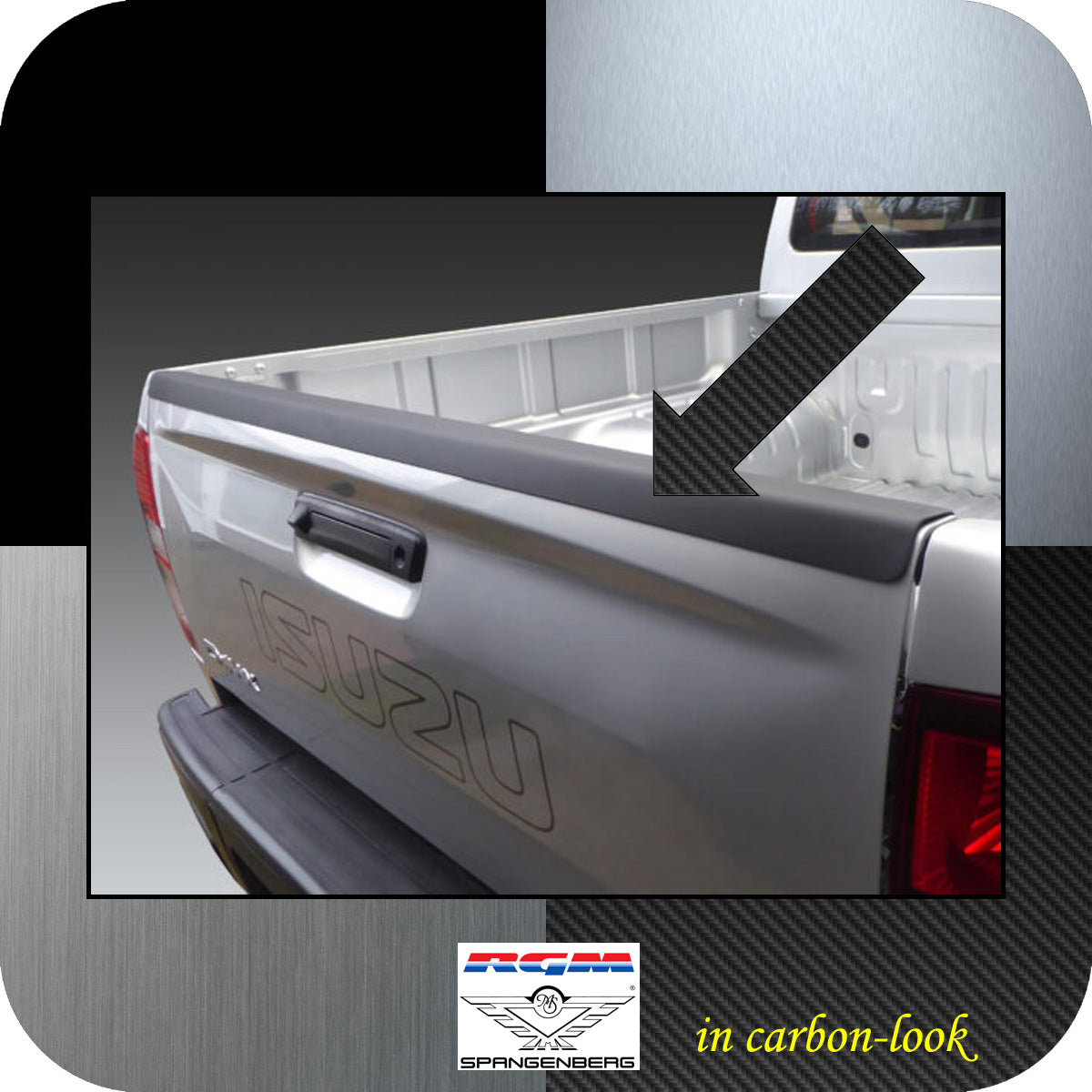 Heckklappen Schutzleiste ABS Carbon-Look Isuzu D Max 2. Gen. ab 06.2012- 3510110 aa