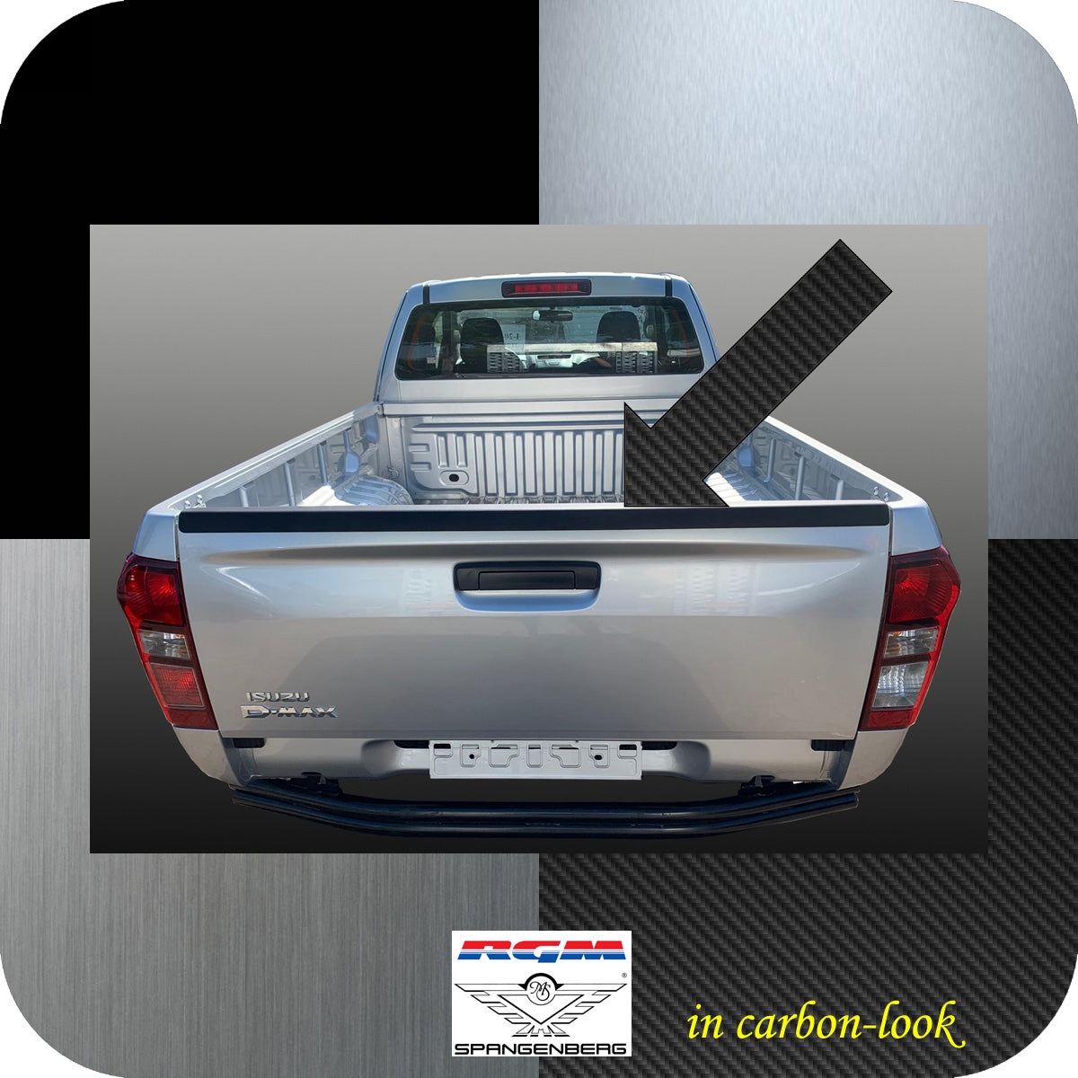 Heckklappen Schutzleiste ABS Carbon-Look Isuzu D Max 2. Gen. ab 06.2012- 3510110 c